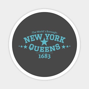 New York Queens - Queens Schriftzug - Queens college style Logo Magnet